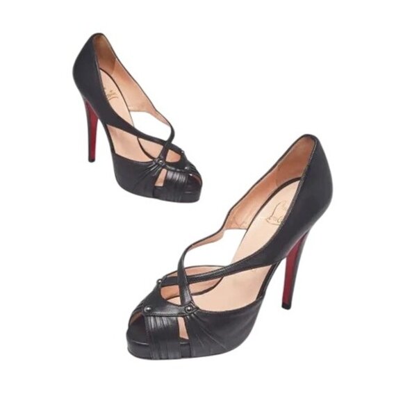 Christian Louboutin Black and Red Heels - Picture 1 of 9